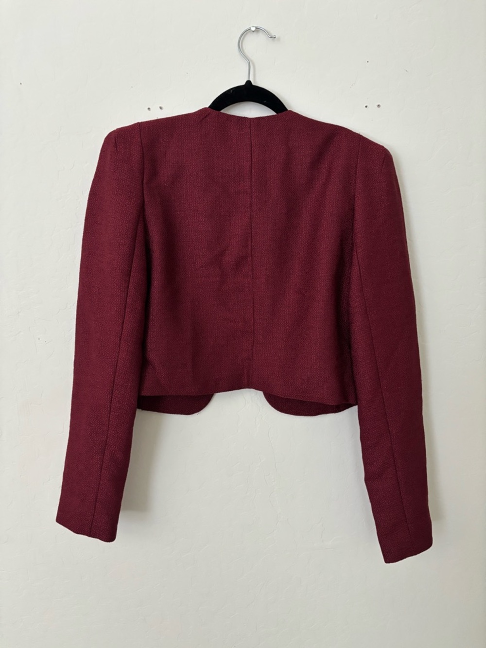 NWT Kimchi Blue Urban Outfitters Burgundy Cropped Blazer Jacket Size S - Picture 2 of 5